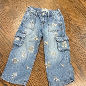 Abercrombie & Fitch Kids Blue Floral Cargo Jeans